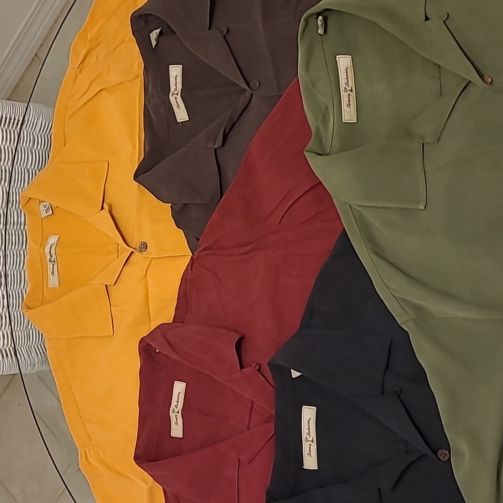Lot of 5 Tommy Bahama Silk Shirts